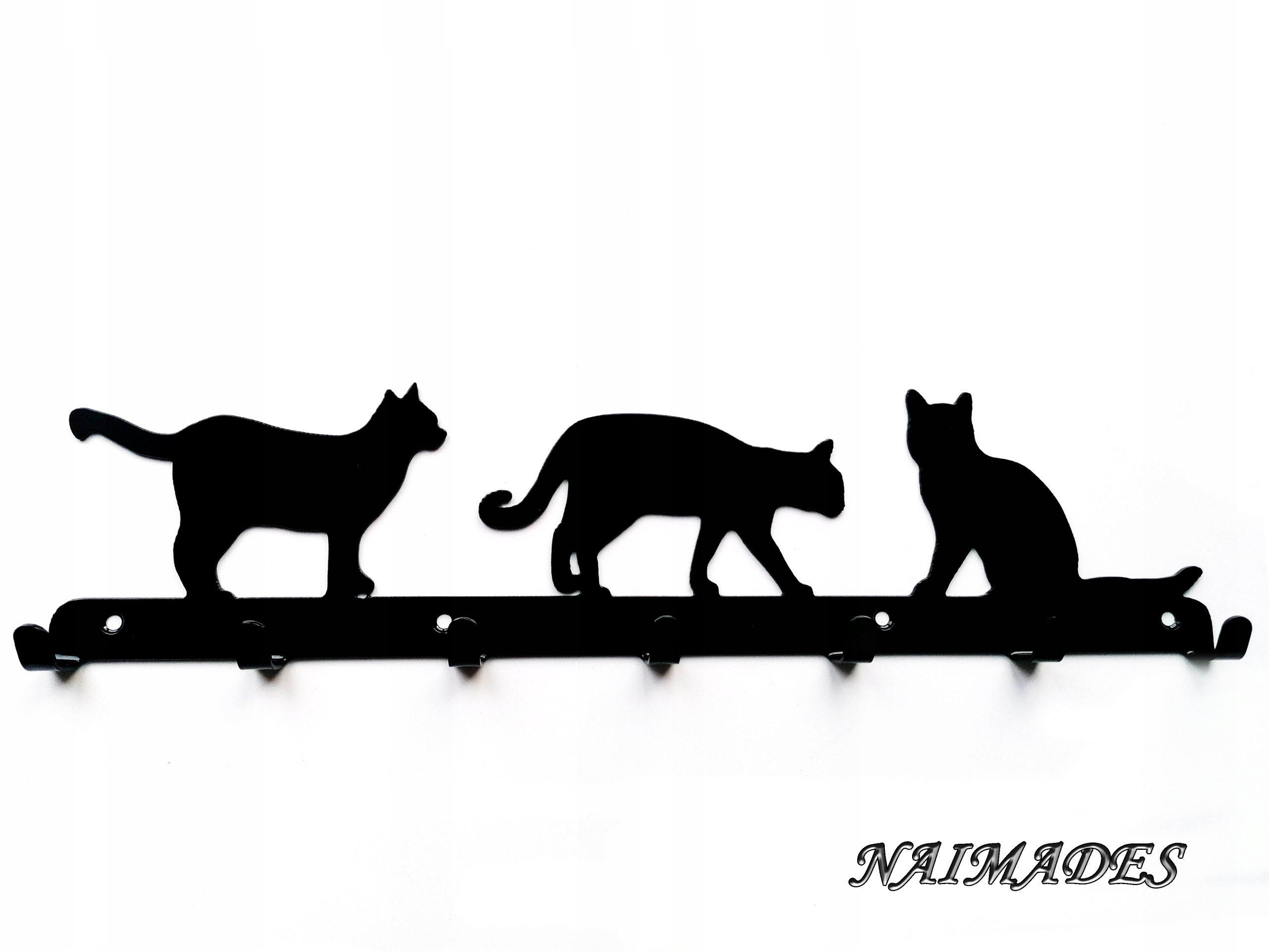 WIESZAK ŚCIENNY Z KOTAMI NA KURTKI KLUCZE UBRANIA WISZĄCY