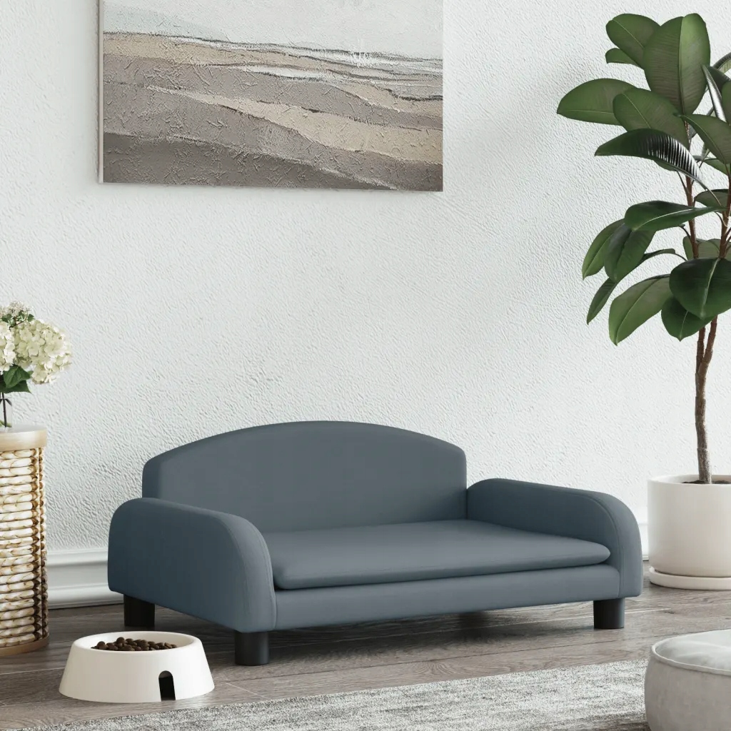Levně Pelíšek pro psy tmavě šedý 70 x 45 x 30 cm textil