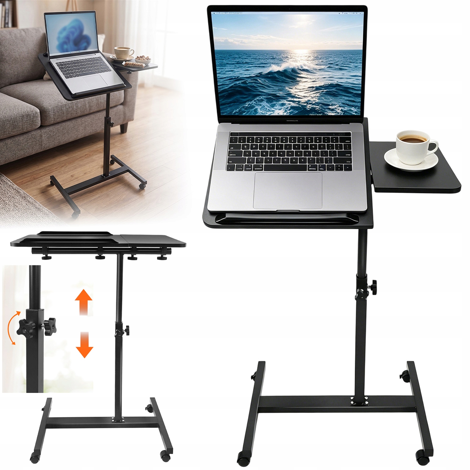 Mobilní Psací Stůl S Nastavitelnými Kolečky Pod Notebook Do Obývacího Pokoje, Ložnice