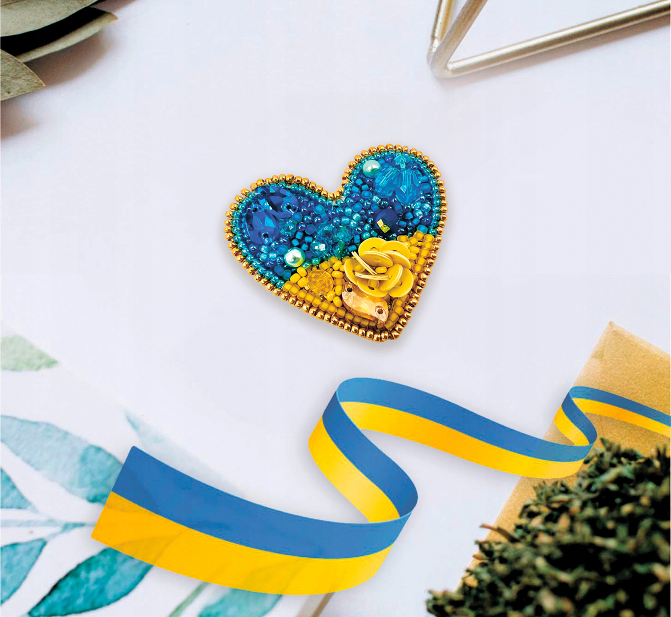 Brož na zdobení šperků My Heart Ukraine Diy