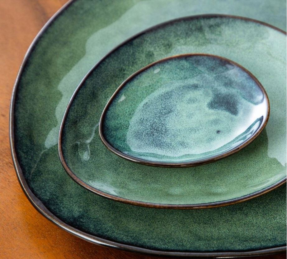 Zastawa vintage styl retro VANCASSO STARRY kamionka ZIELONA 11szt / 4 osób Kod producenta VC-STARRY-G-11