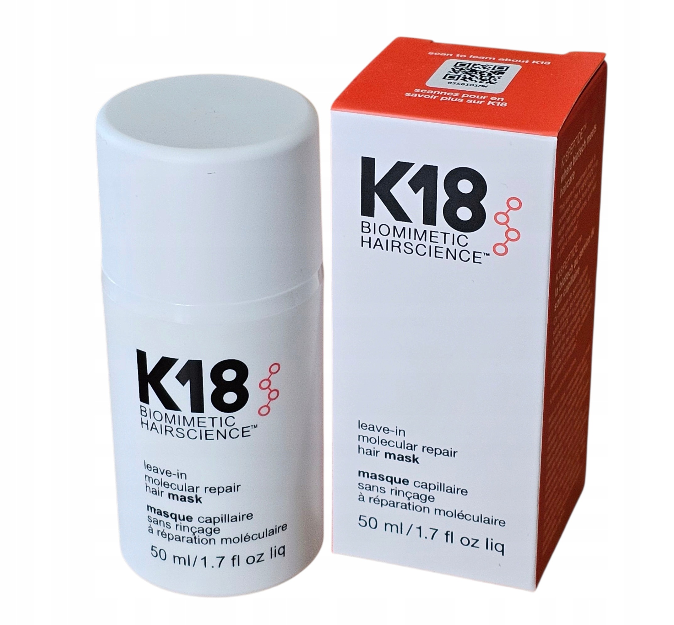 k 18 Leave-In Molecular Repair Hair Mask, Opravná maska na vlasy 50 ml