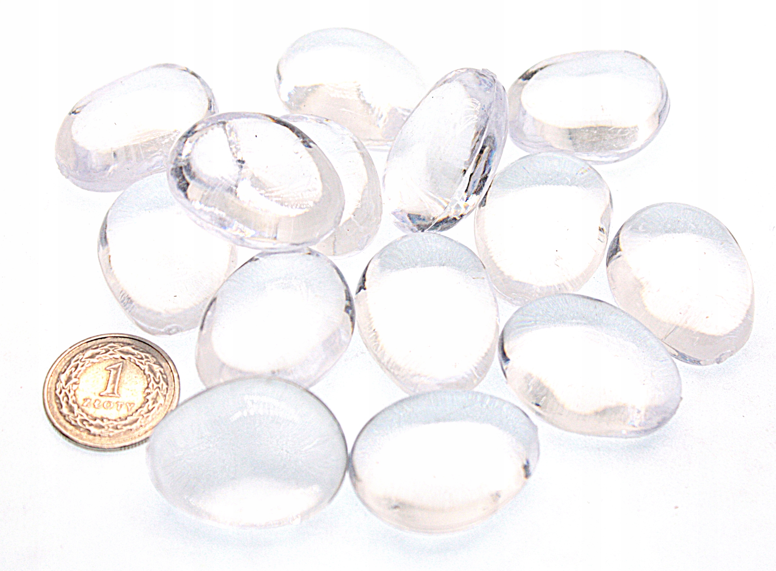 Kamyczki kryształki akrylowe otoczaki ozdobne kpl