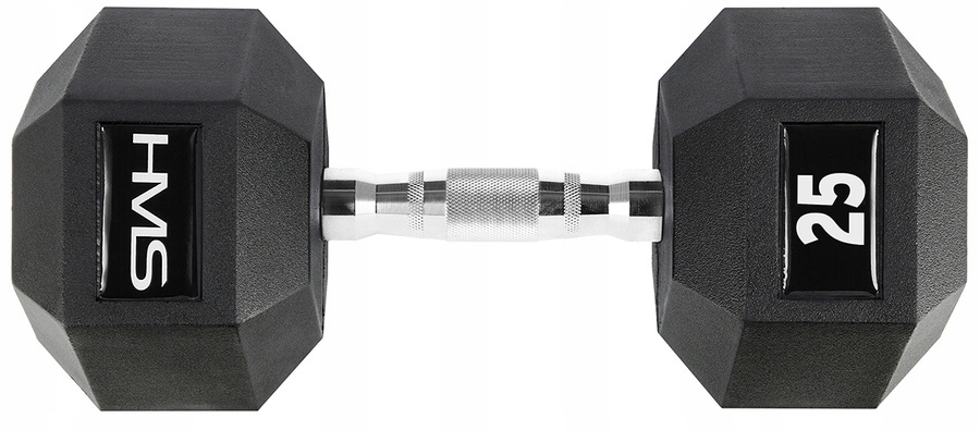Hantelka Závaží pogumované ocelové pro fitness cvičení 25 kg Hms