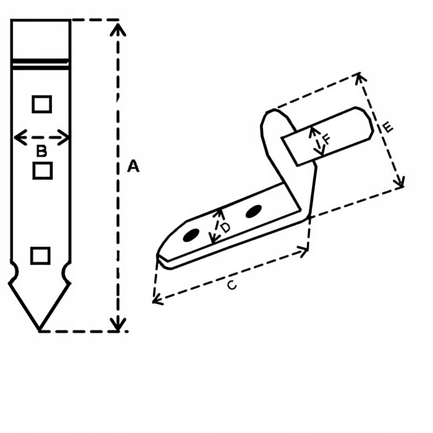 ZAWIAS PASOWY GARAŻOWY bramy 400 mm + hak uchwyt Grubość 5 mm