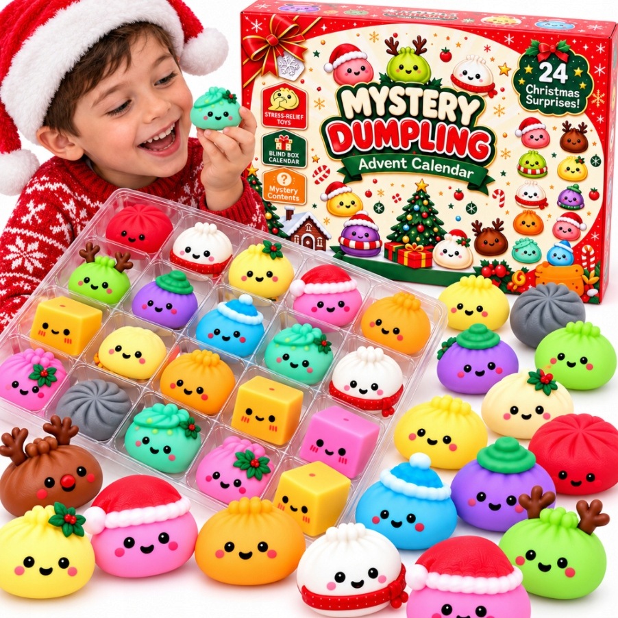 Vánoční kalendář s knedlíky Squishy – 24 dní zábavy a překvapení