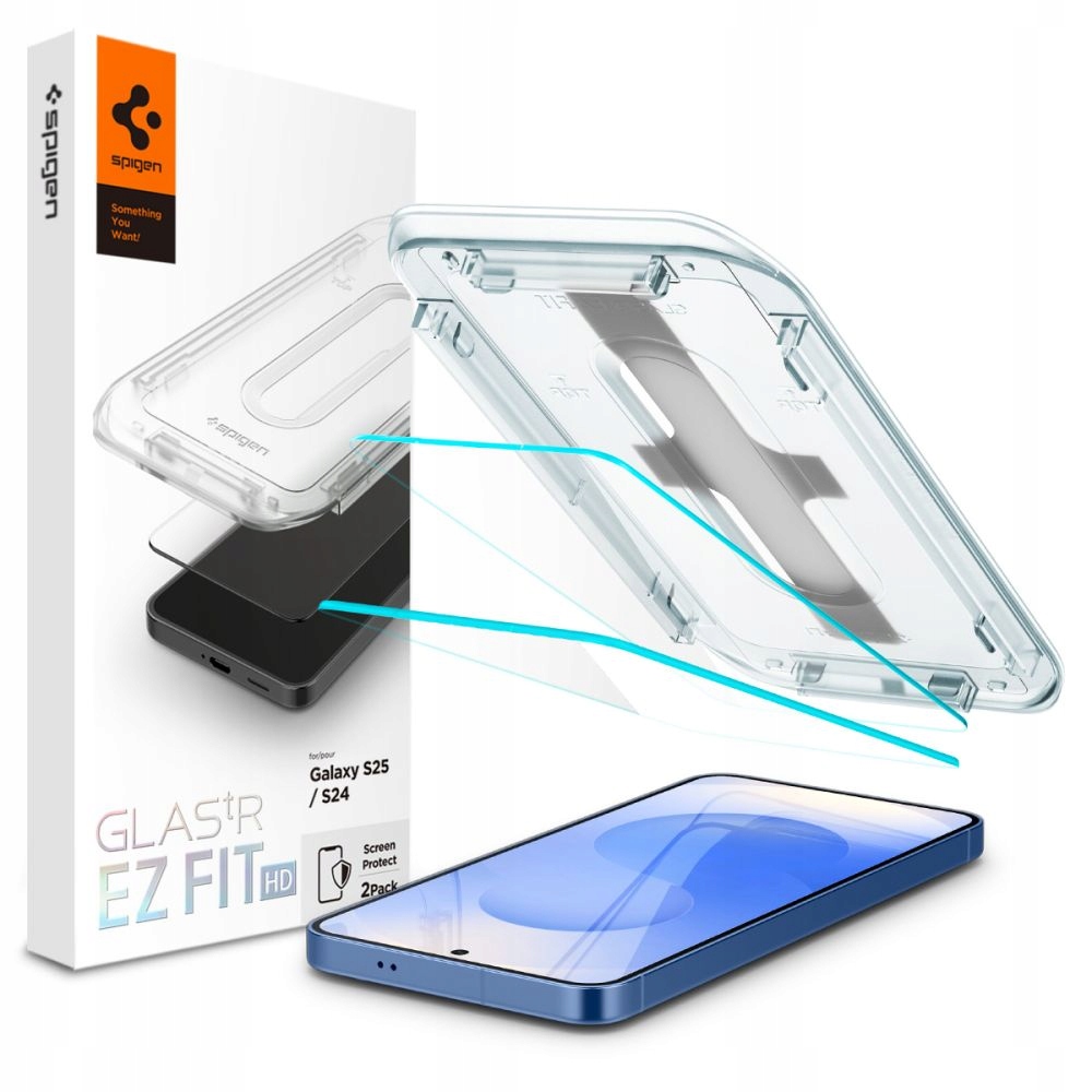 Tvrzené Sklo Pro Galaxy S24 S25 Clear "ez Fit" 2-PACK Spigen Glas.tr