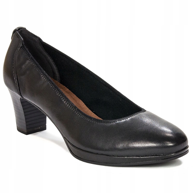 Czółenka Tamaris 22446-41 001 skórzane Black r.37