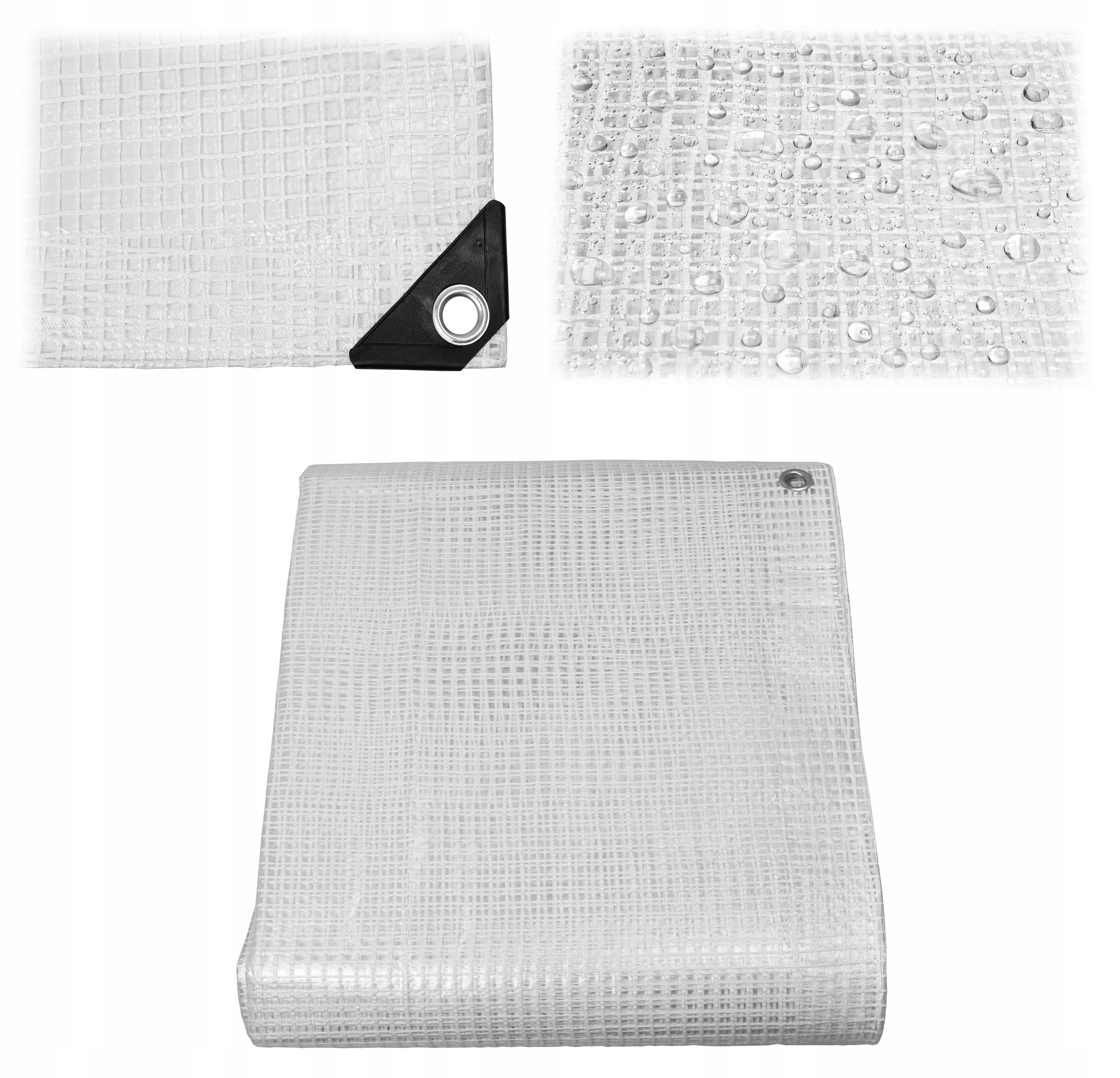 Plachta 10x15 m Hrubá Priehľadná Zbrojená Vodotesná Vystužená Plachta