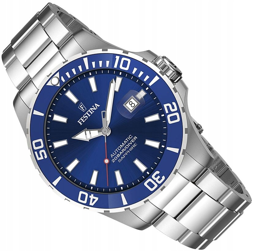 Nowy Zegarek Męski Festina F20531/3 Automat Diver Szafir Data Lupa Box 44mm
