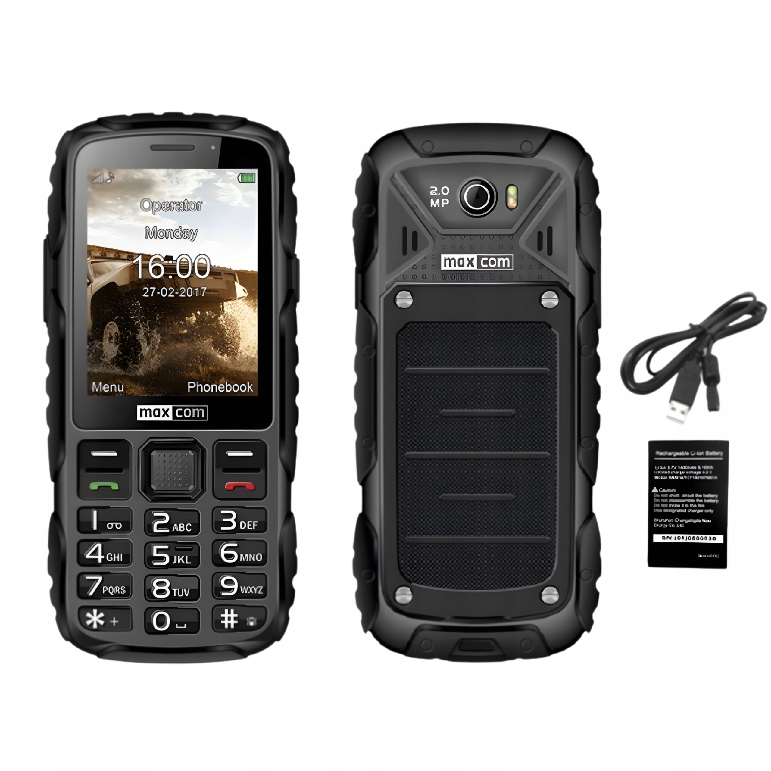 Pancerny Telefon dla seniora Komórkowy Maxcom MM920 IP67 czarny Usb-c