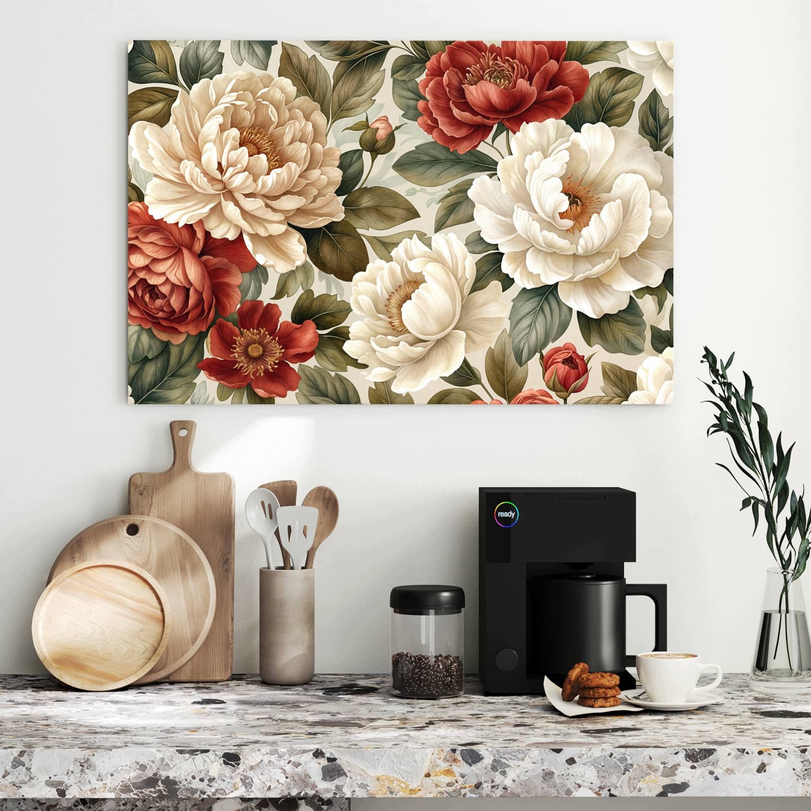 Magnetická tabule Květinový vzor květinový 90 × 60 cm