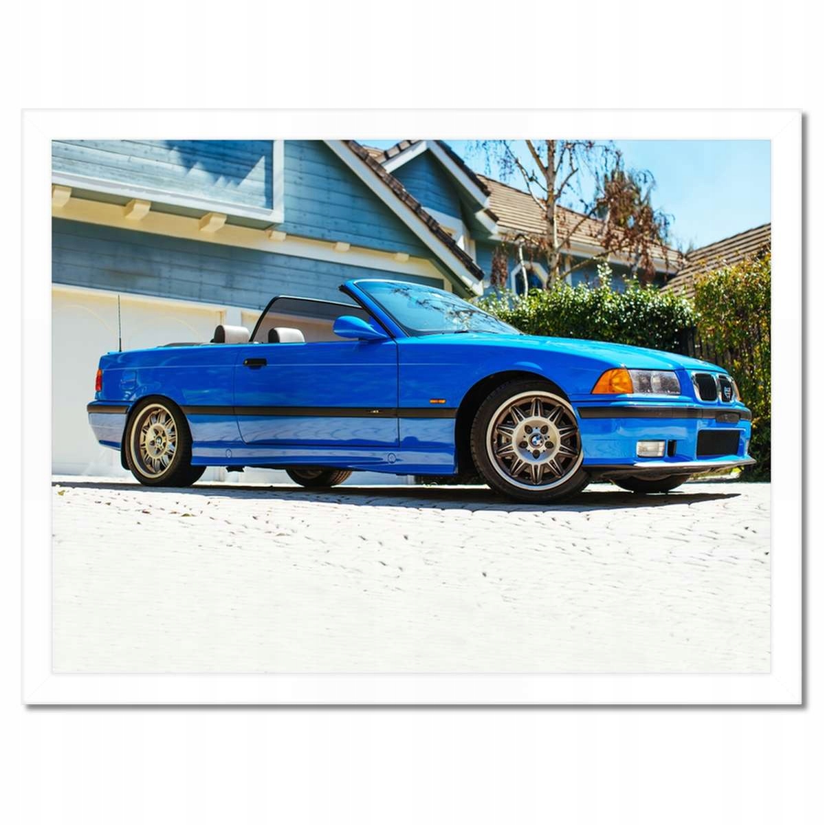 Plakáty v rámu 40x30 Modrý kabriolet Bmw 3