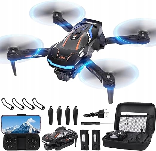 Dron z kamerą 1080p Hd dla dzieci, dron Rc z 2 akumulatorami