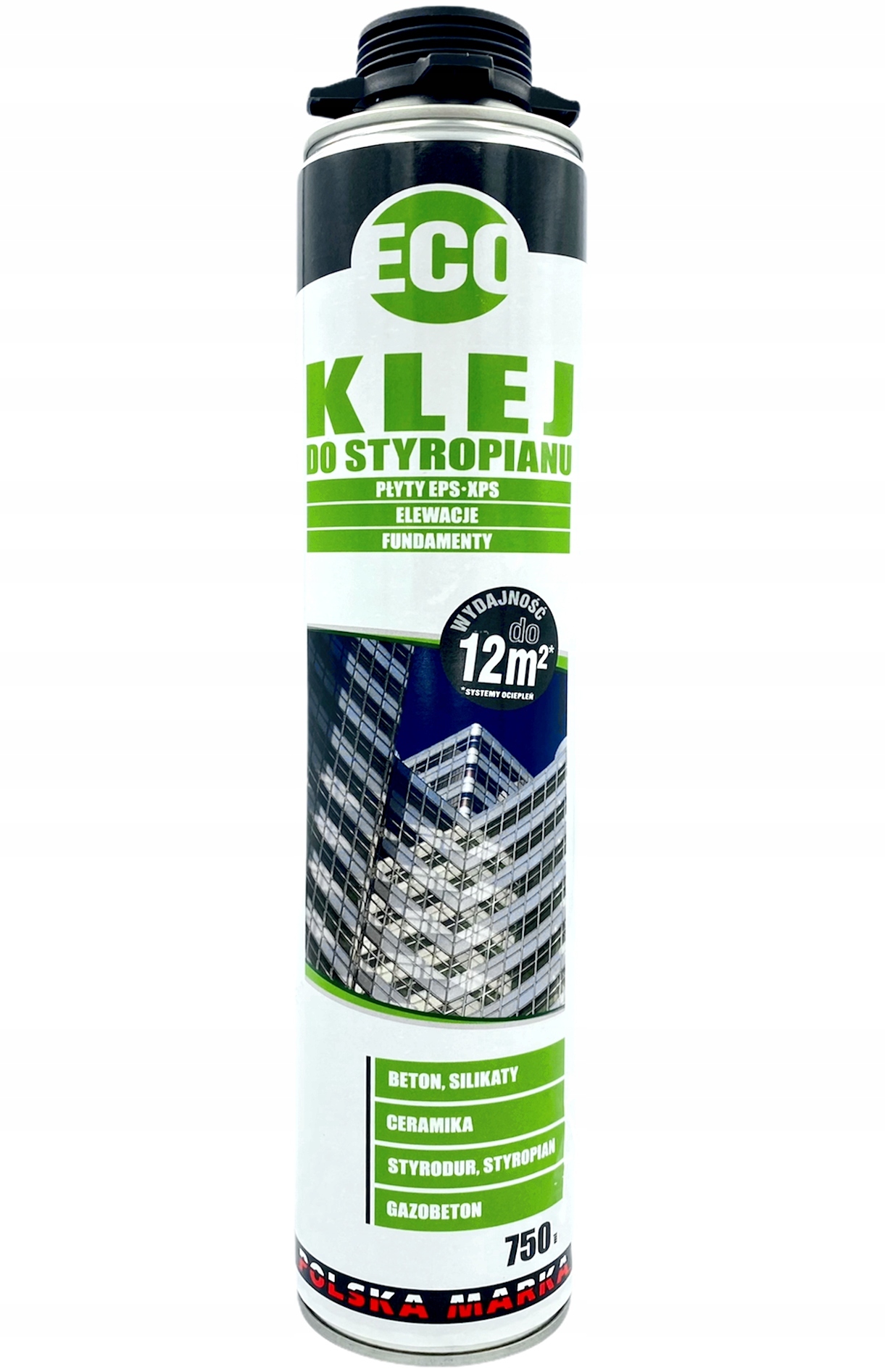 KLEJ DO STYROPIANU W PIANCE PISTOLET 750 ML DO MONTAŻU PŁYT