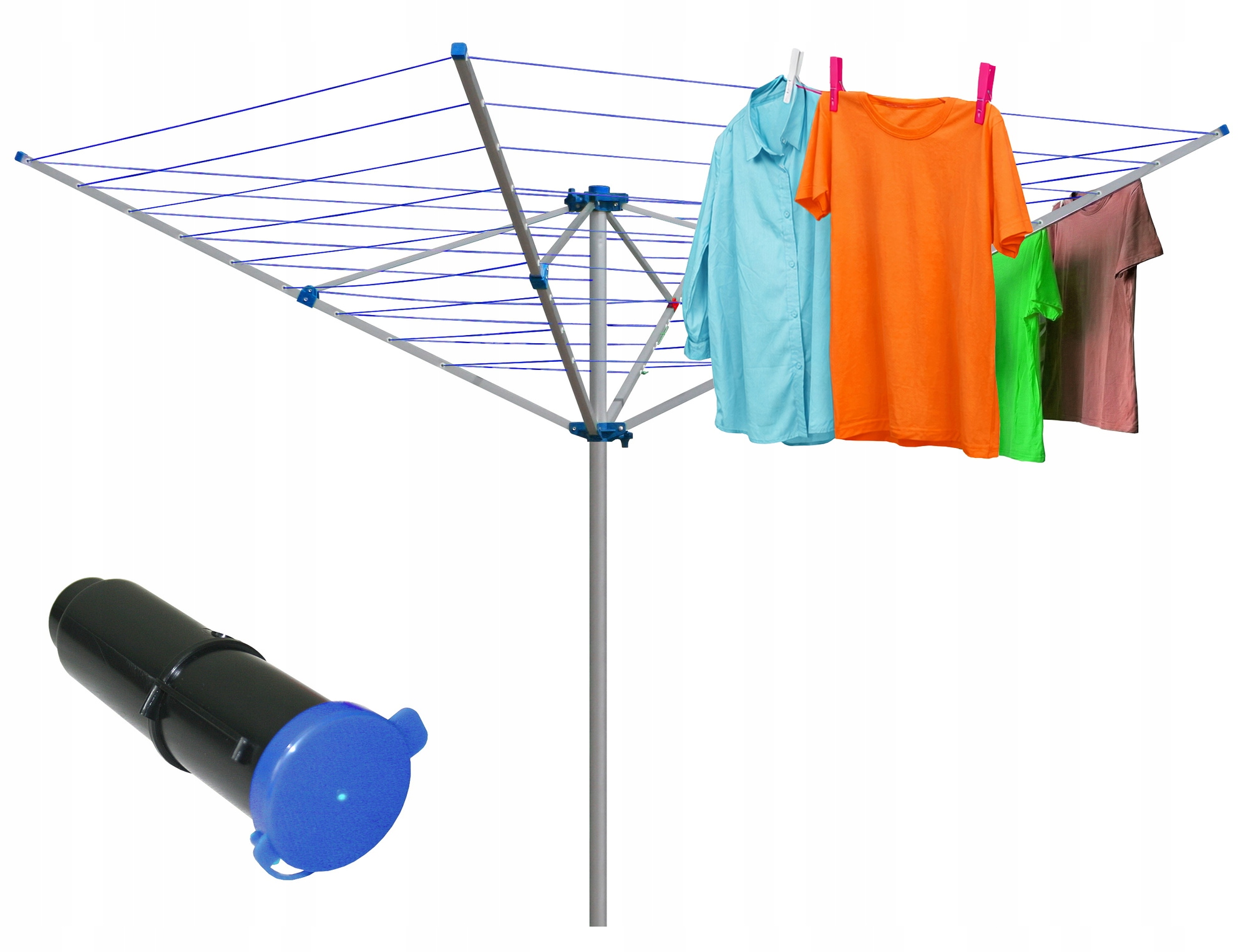 Suszarka Na Pranie Ogrodowa Duża 50M Na Pranie Do Ubrań Stojąca Obrotowa