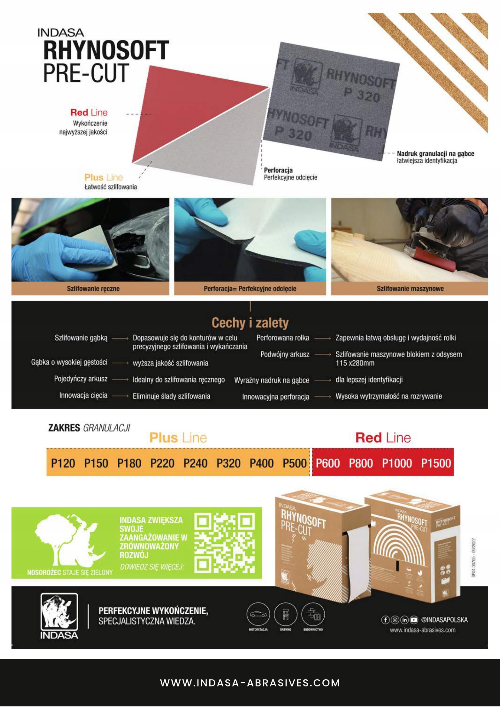 INDASA RHYNOSOFT PAPIER ŚCIERNY NA GĄBCE P320 25m Marka Indasa