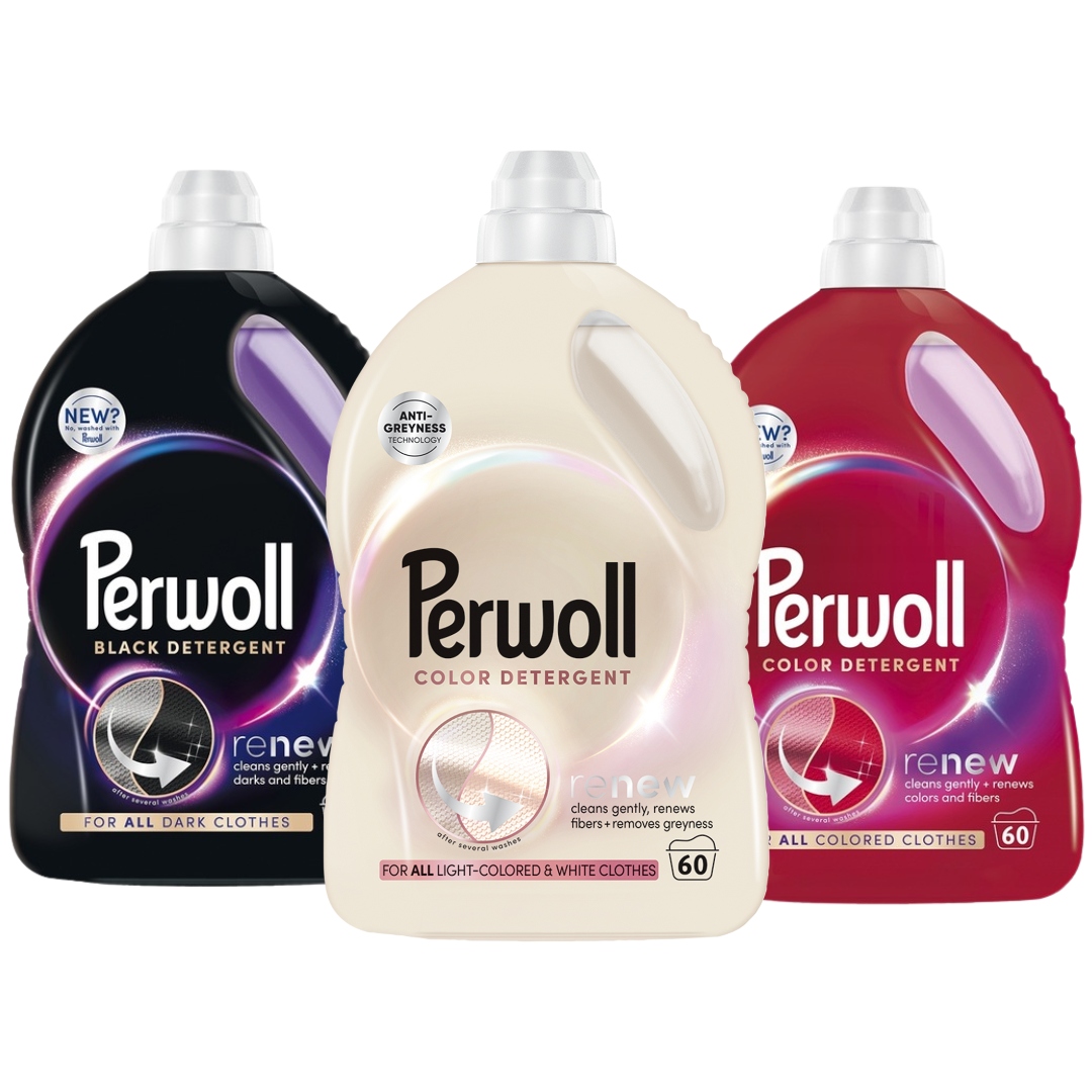 Perwoll Renew Tekutý prací prostředek Color Black Light Mix 3x3 l 180 praní