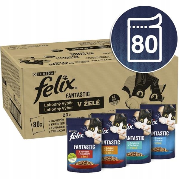 Levně Felix cat kaps.-Fant.Multipack mas.výběr v želé 80 x 85 g