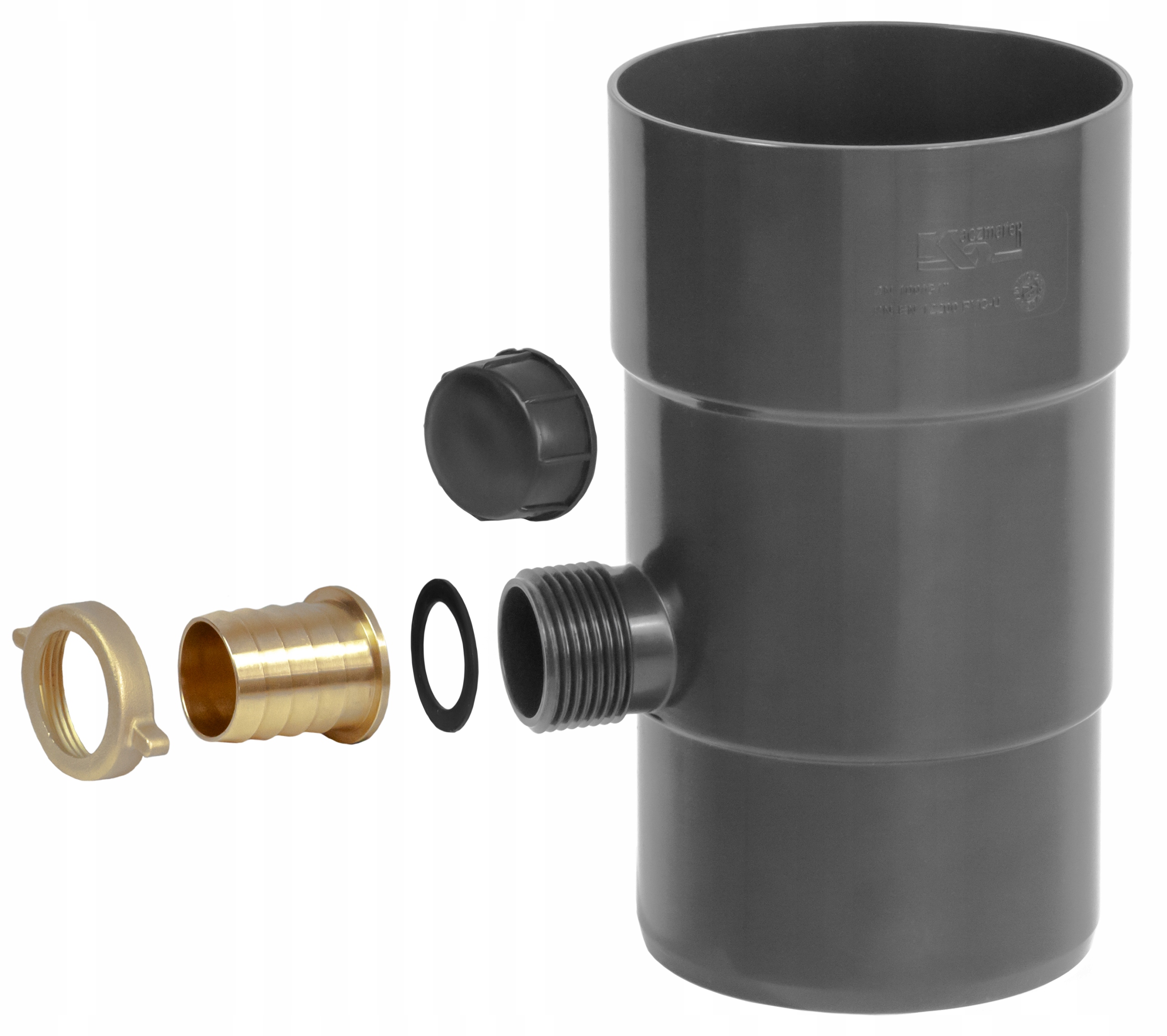 KACZMAREK PVC ODZYSKIWACZ ŁAPACZ WODY DESZCZOWEJ 100MM GRAFITOWY RAL 7016