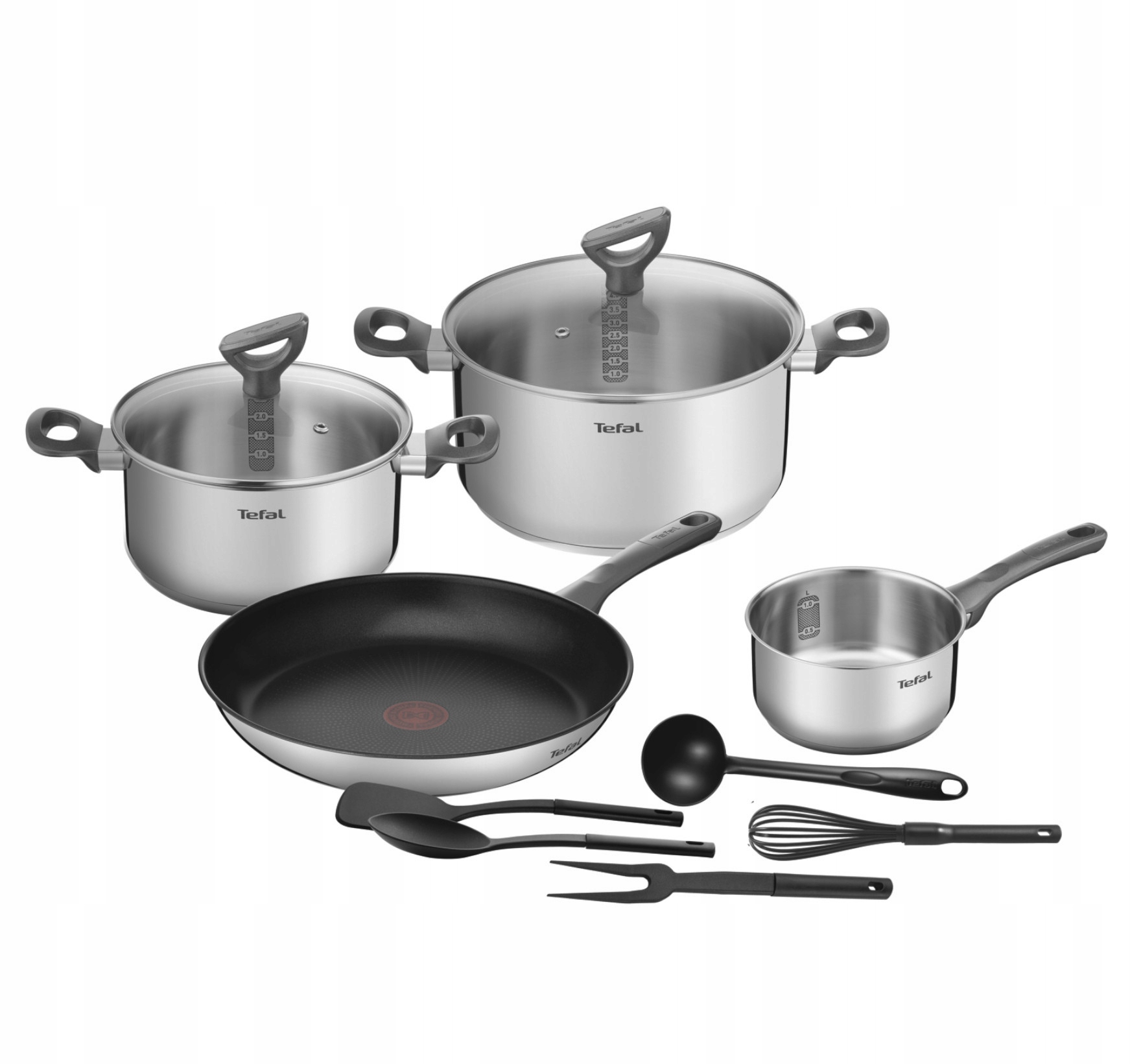 Veľká súprava hrncov s príslušenstvom Tefal nerezová oceľ Indukcia