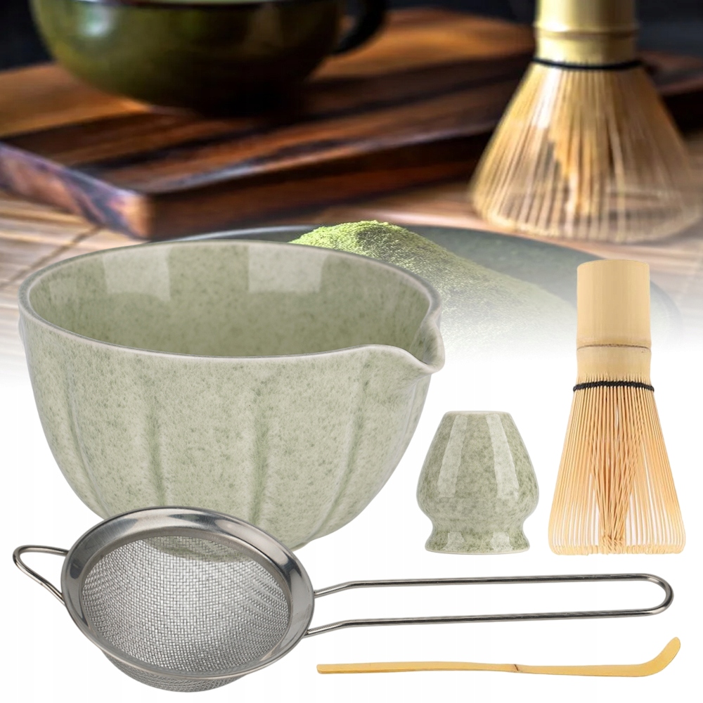 Bambusowy Zestaw Prezentowy Do Herbaty Matchy Chashaku Trzepaczka Łyżka