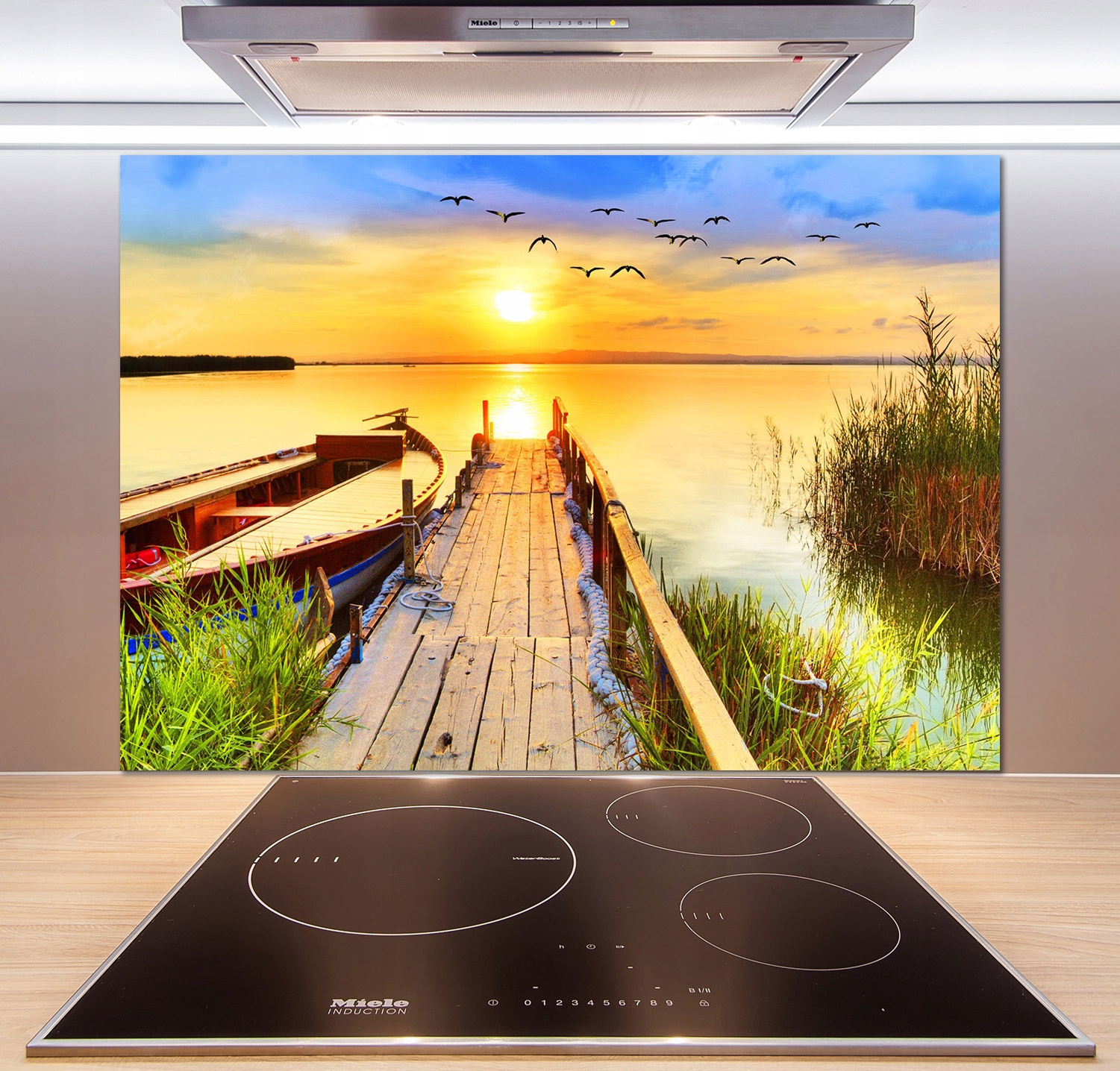 

Panel dekor szkło Łódka i molo 100x70 cm + Klej
