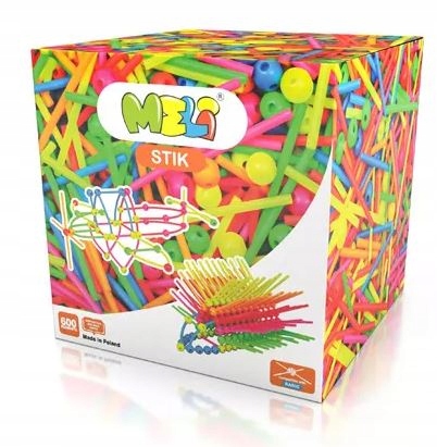 KLOCKI MELI STICK NEON PATYCZKI + KULKI 600 elementów