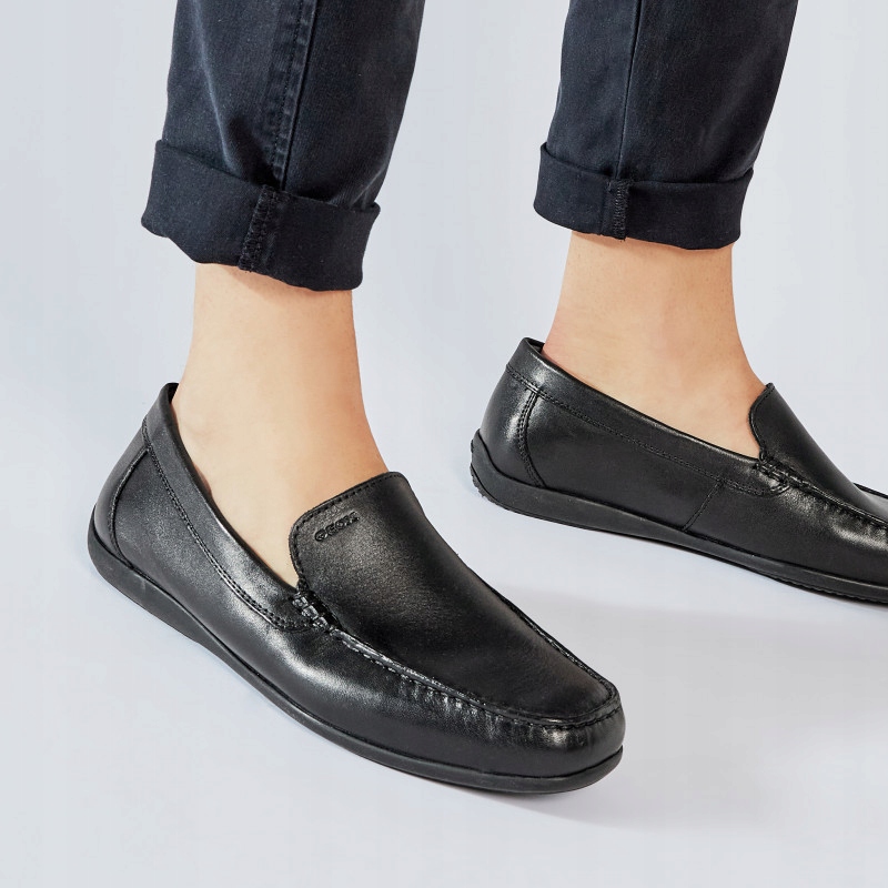 Geox U Ascanio Kožené Mokasíny Černé 43 Žtj