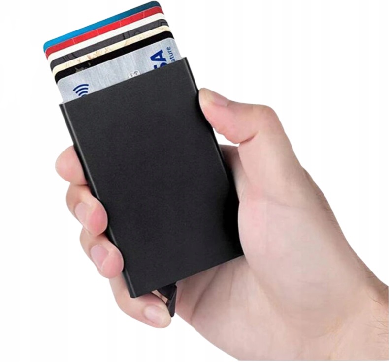 

Portfel Etui Aluminiowe Karty Dokumenty Stop Rfid
