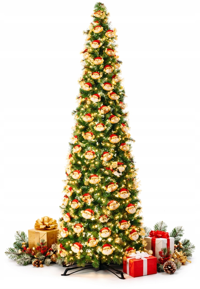 Umělý Vánoční Stromeček 150 cm skládací, úzký, slim Pop-up, Vánoce