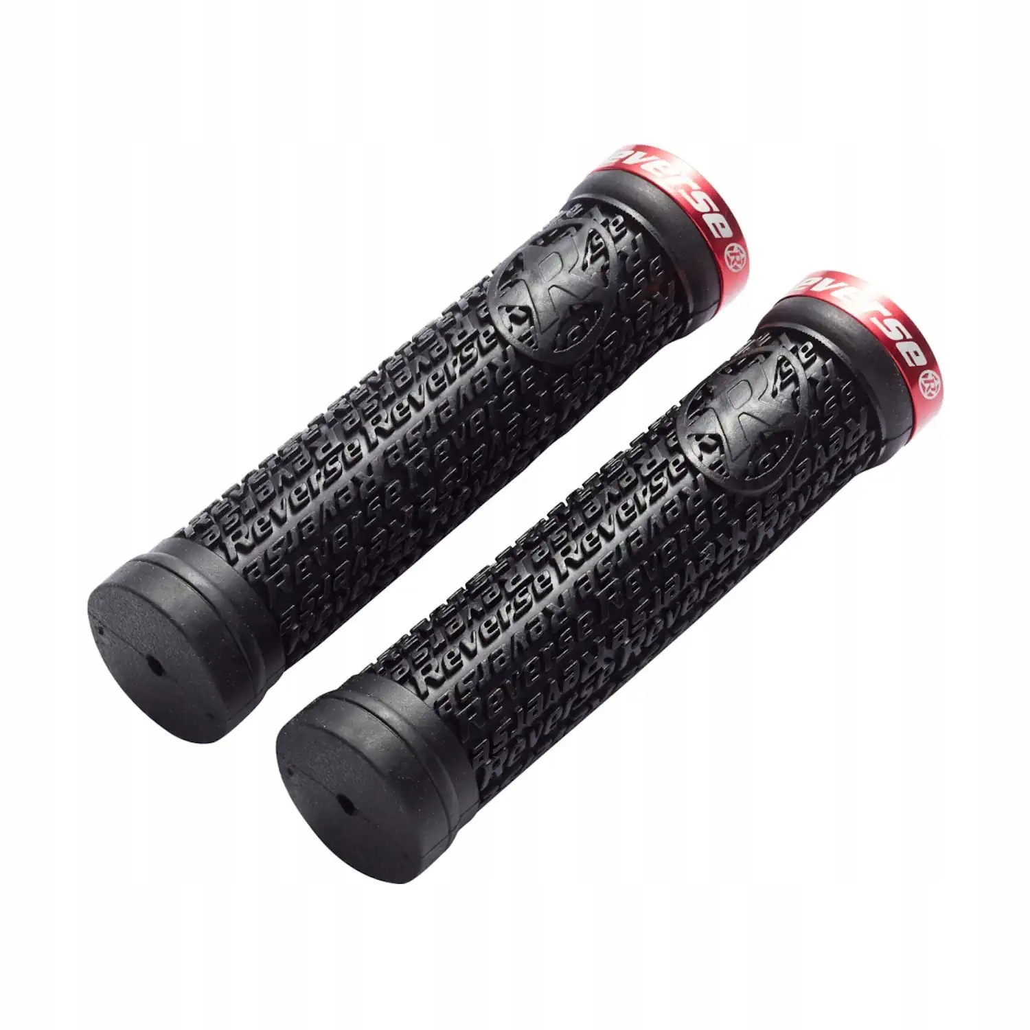 Gripy rowerowe Reverse Stamp Single Lock-On 135mm black-red