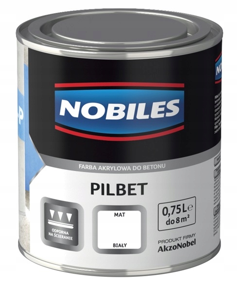Nobiles Pilbet Biela 5L Akrylová Farba Na Betón Pre Betónové Podlahy