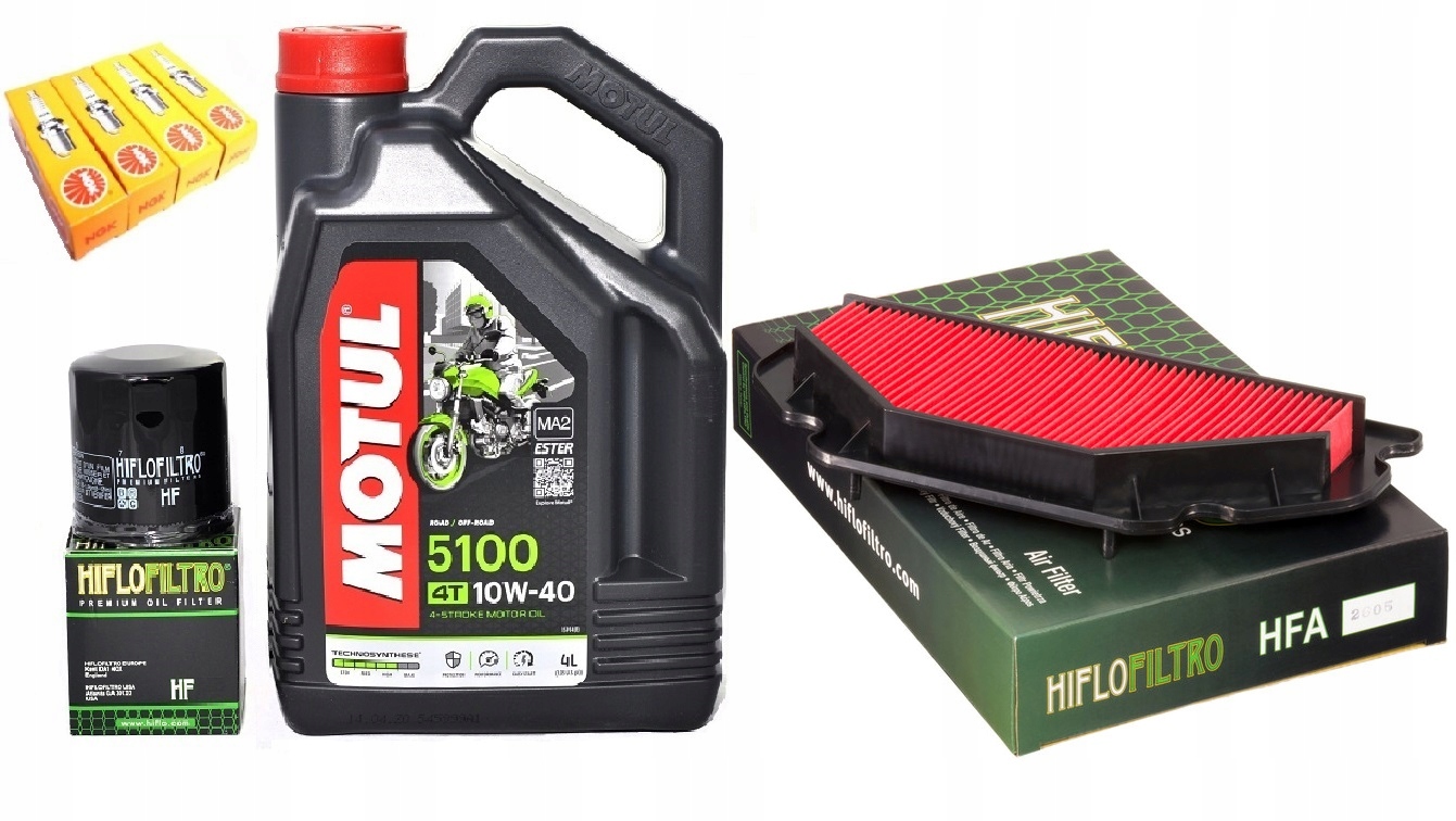 OLEJ MOTUL FILTRY ŚWIECE KAWASAKI ZX6R 636 03-04