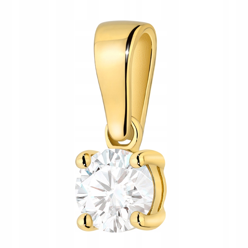 Krásný Zlatý Přívěsek pr. 585 s laboratorním diamantem 0,40 ct 14k