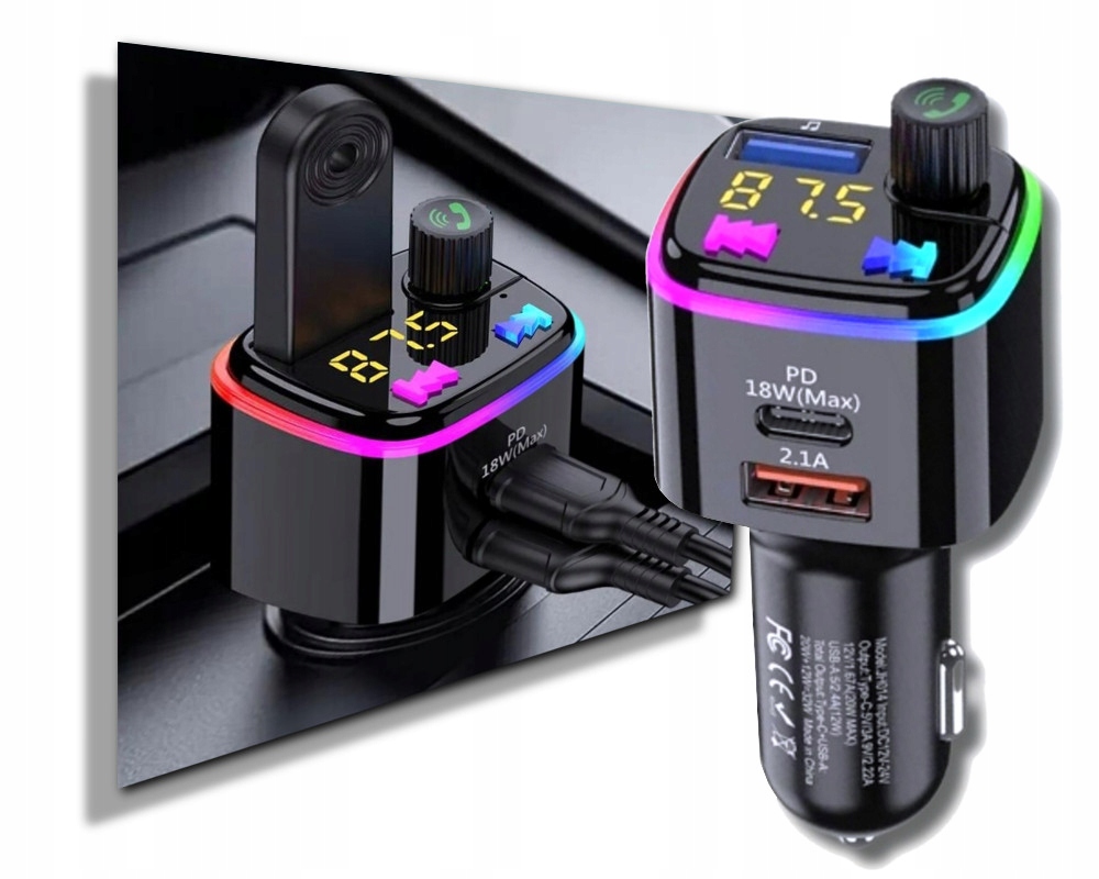 Transmiter FM Bluetooth ładowarka do XIAOMI Stan opakowania oryginalne