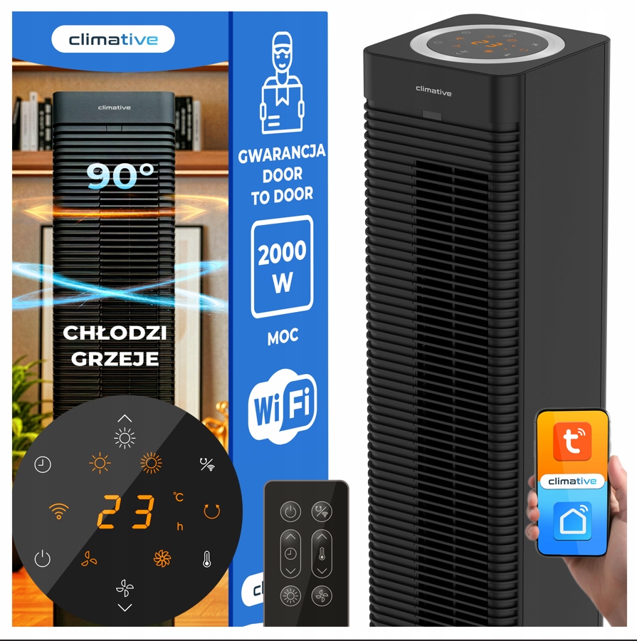 Sloupový ventilátor Climative CoolHeat Stojící Chladí+hřeje WiFi Led