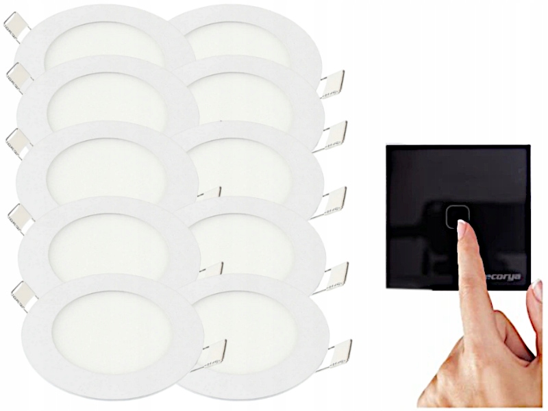 Sada Tenký panel Led svítidlo 3W 10x Vypínač