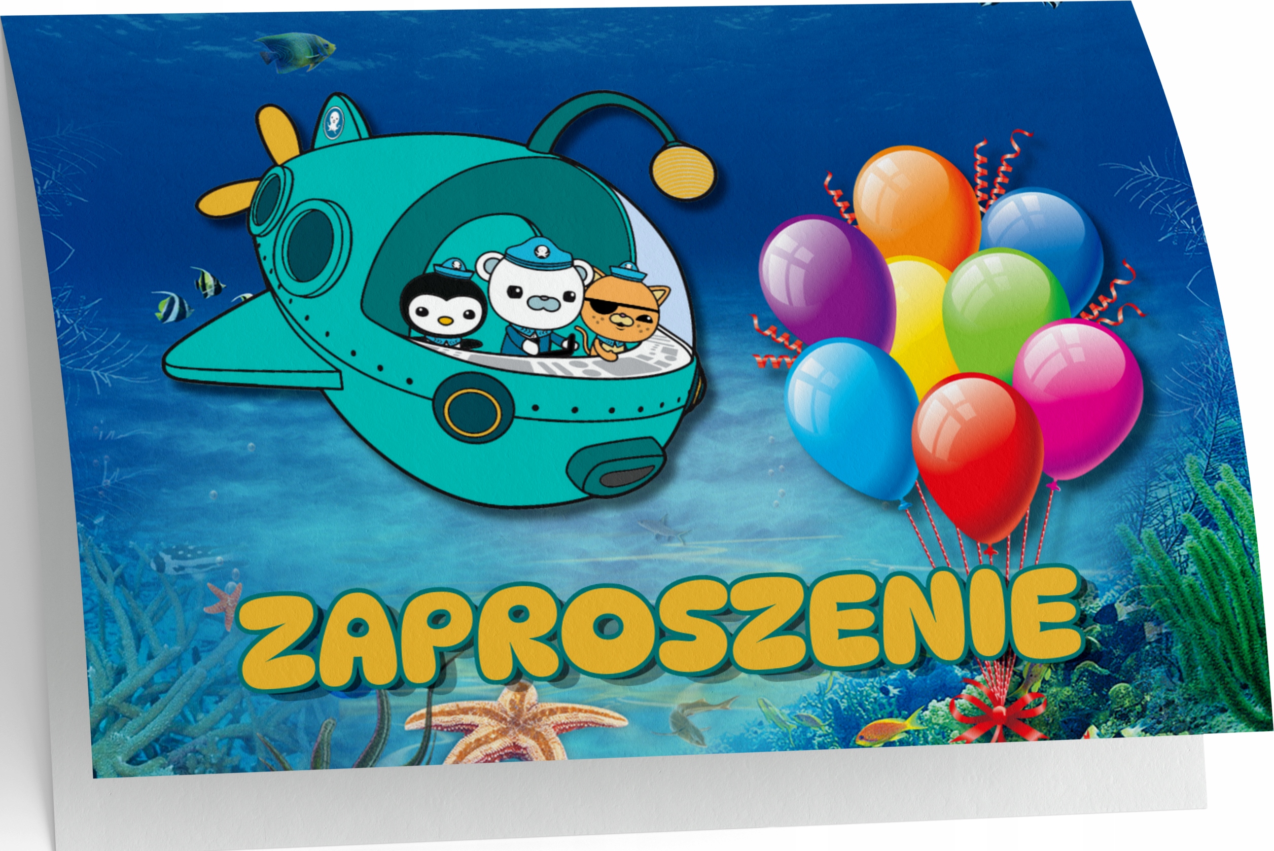 ZAPROSZENIE OKTONAUCI ZAPROSZANIA BAJKI 20x15 cm