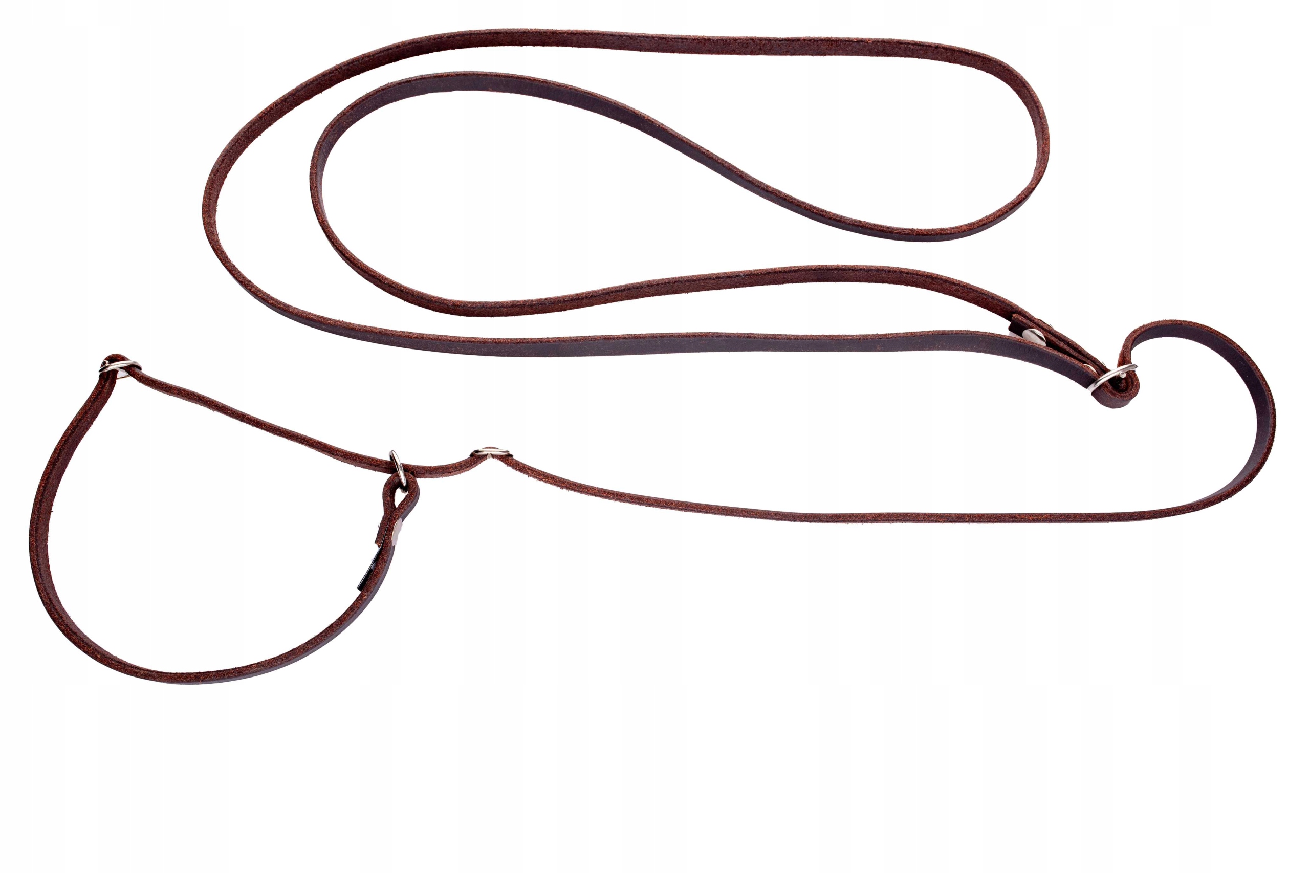 Levně Vodítko s polostahovacím obojkem, kožený stahovací obojek