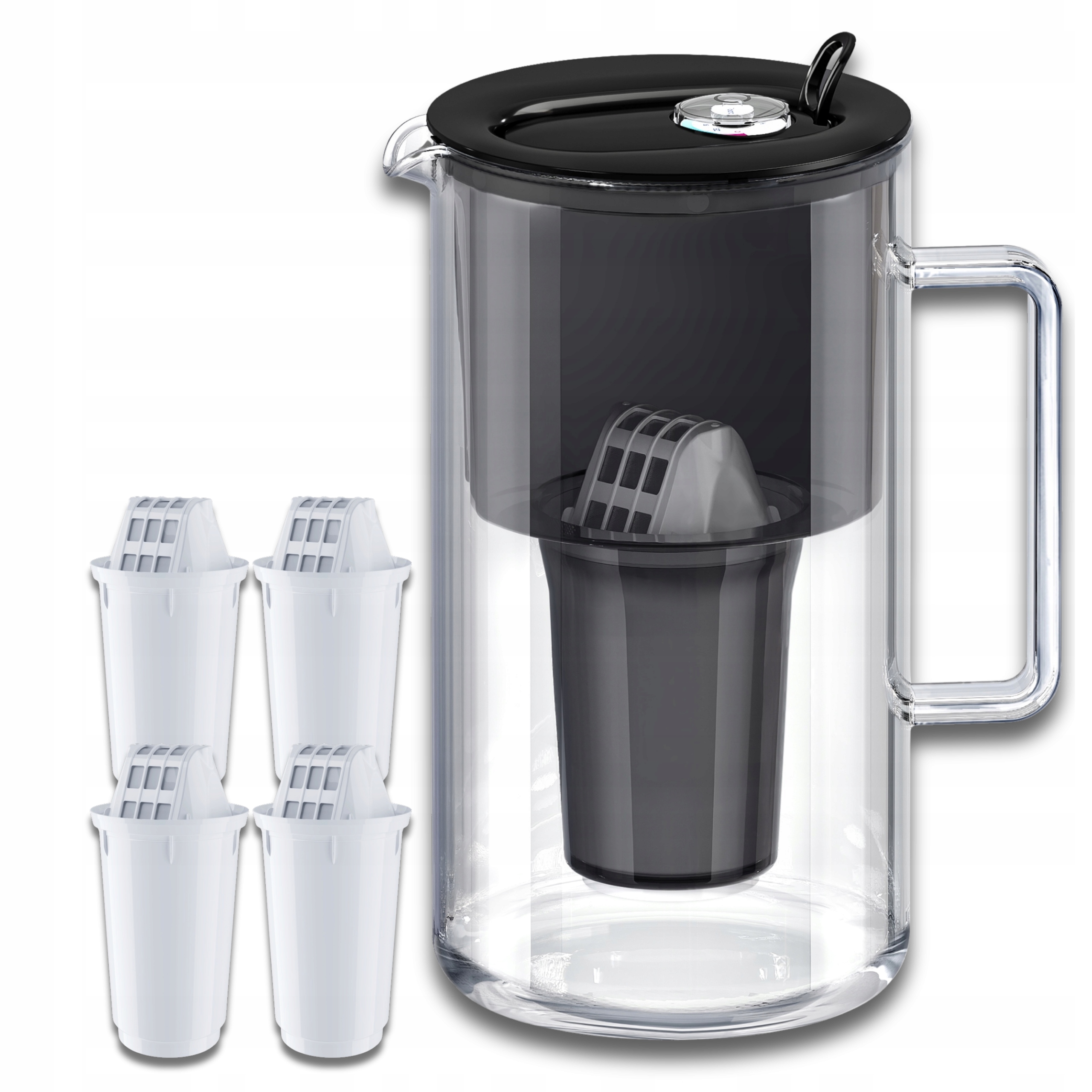 Filtrační konvice skleněná Aquaphor Nord 2,5 l 4 náplně A5 (350 l), černá