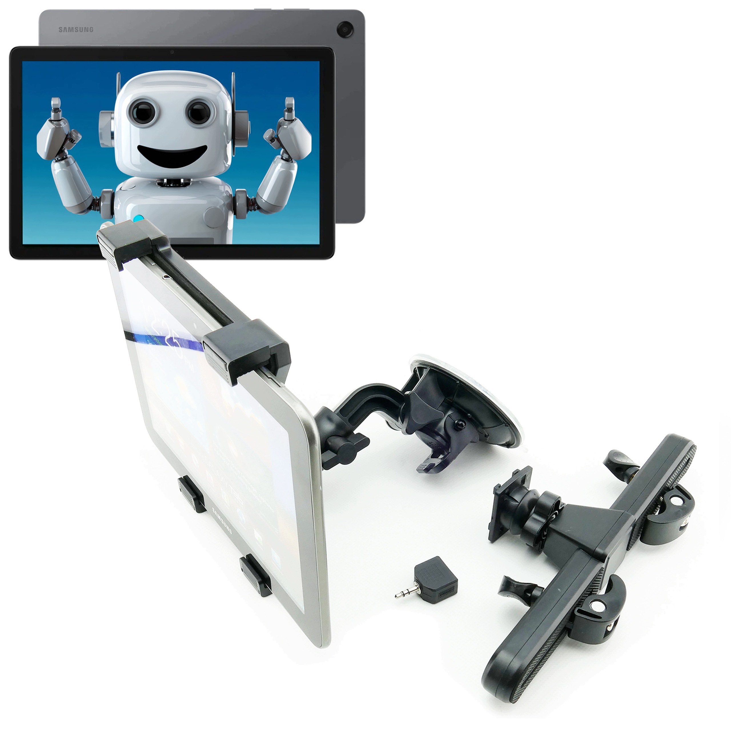 2w1 Solidny Uchwyt na zagłówek szybę dla do tabletu Samsung Galaxy Tab A11+