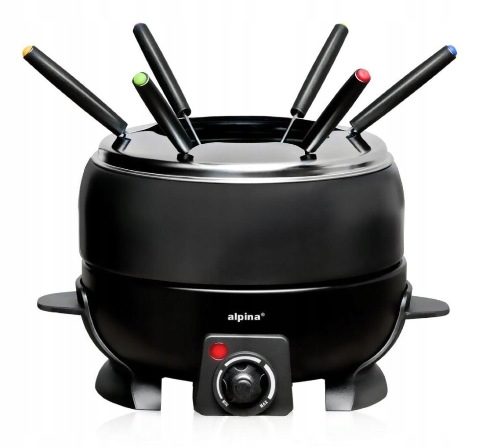 Elektrické fondue Alpina ED-227088 6 vidličiek 23 l čierna