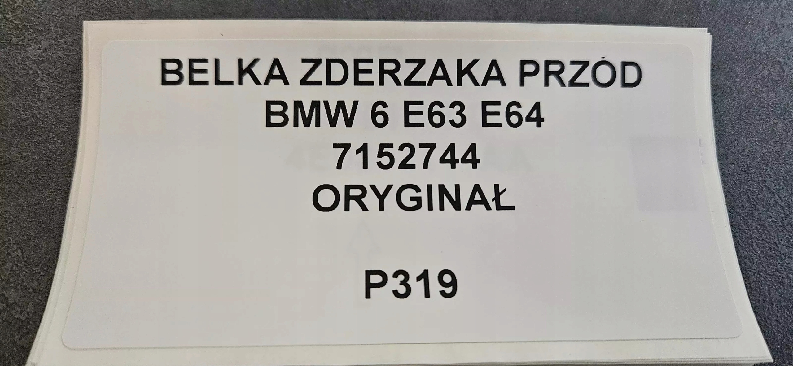 traversa paraurti anteriore BMW 6 E63 E64 7152744 originale