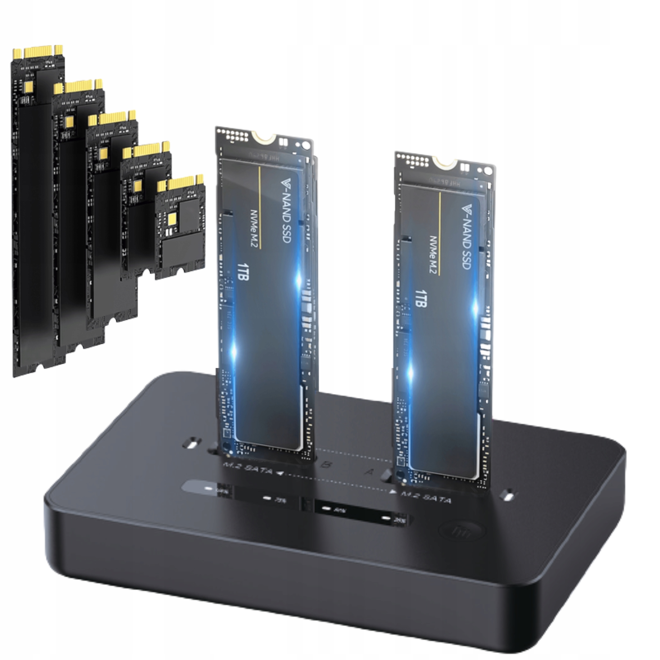 Stacja klonująca dyski Ssd Nvme PCIe M.2 Usb-c 3.2 Kieszeń Adpater 20Gbps