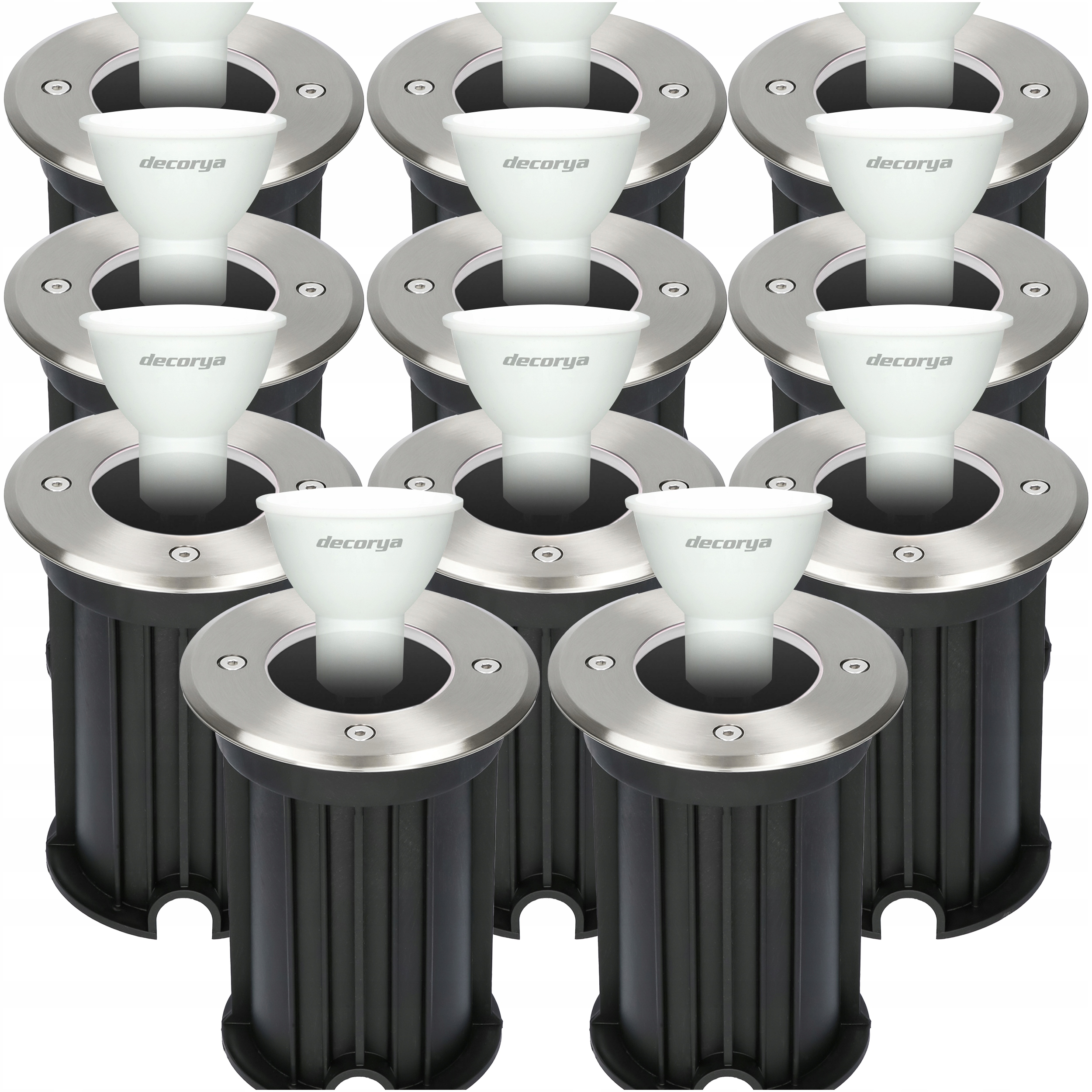11x Zewnętrzna Lampa Led Dogruntowa Najazdowa Oprawa Led GU10 Odporna IP65