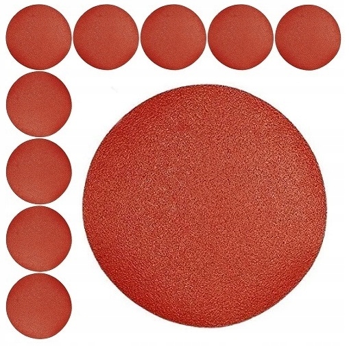 10 sztuk PAPIER ŚCIERNY 180mm P80 RZEP KRĄŻEK DYSK bez otworów