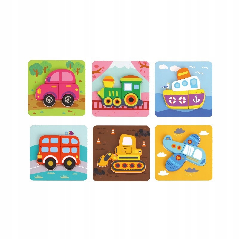 

Pierwsze Puzzle 6w1 Dla Dzieci Pojazdy / Tooky Toy