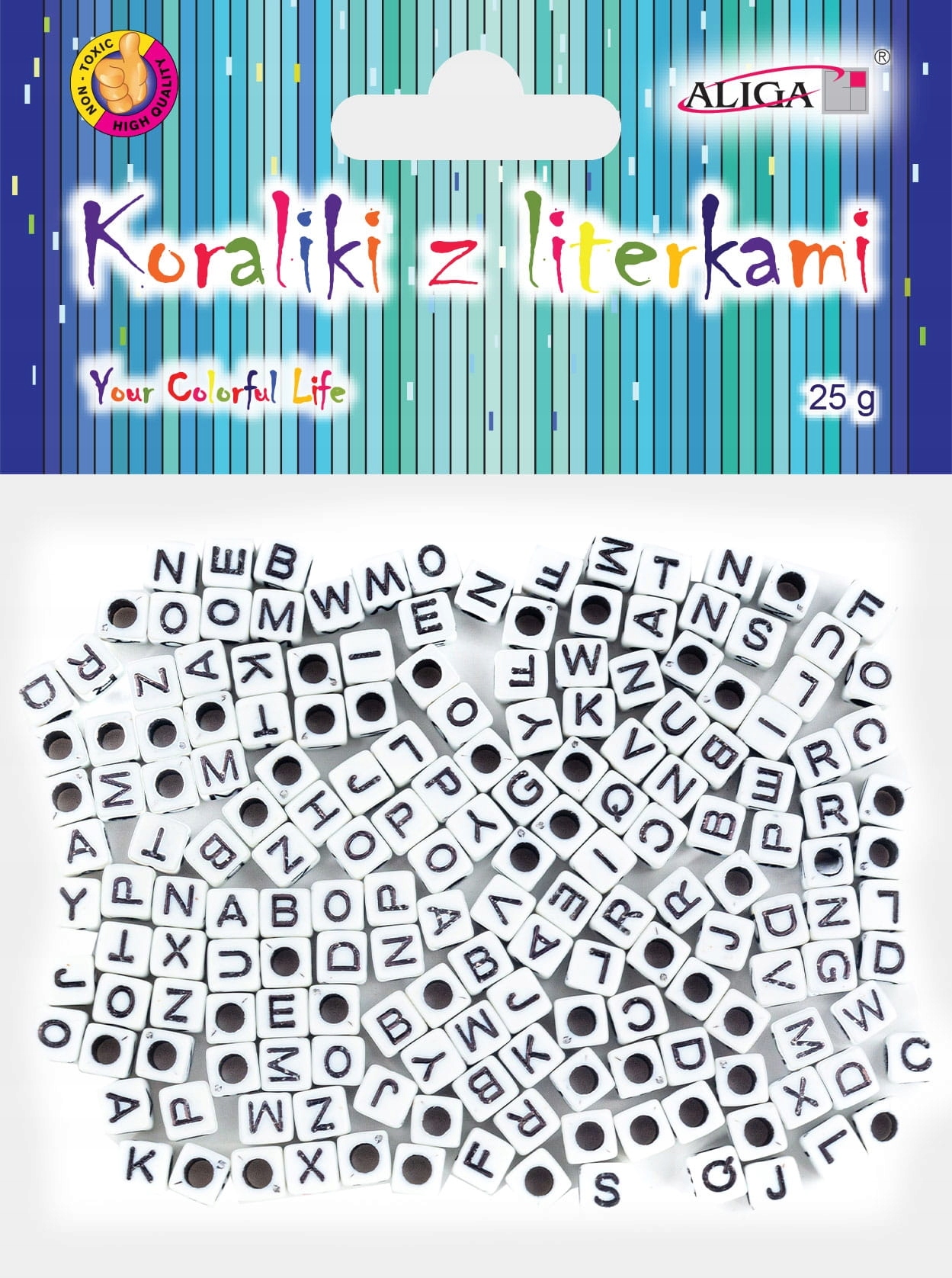 Koraliki korale literki plastikowe modułowe kostki