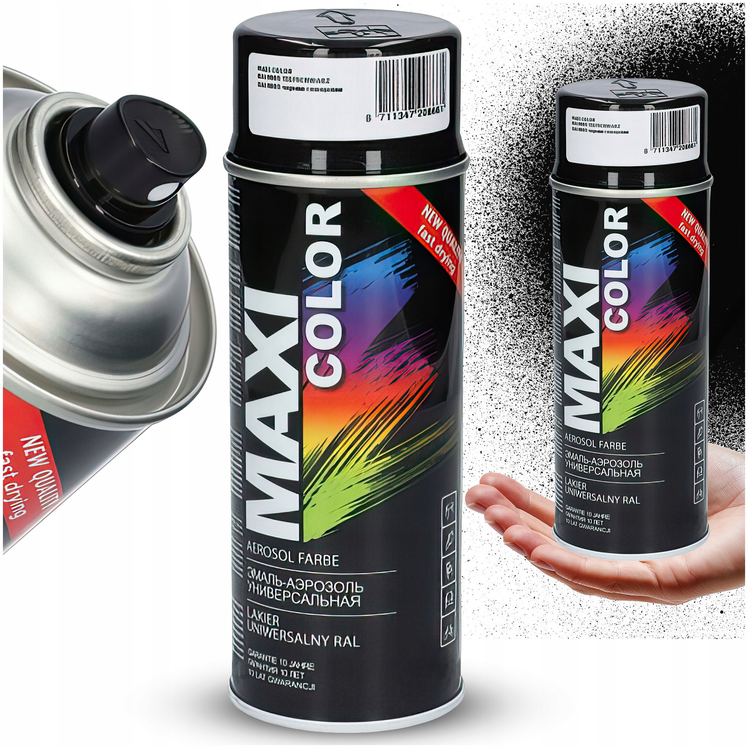 Farba Lakier W Sprayu Maxi Color Ral 9005 Czarny Uniwersalny Głęboki Połysk